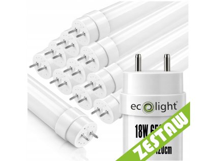10x LED trubice 120cm 18W 6500K 1800lm T8 G13 - studená bílá
