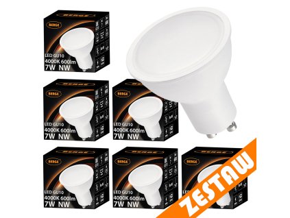 Sada 6x GU10 LED žárovek 7W 600lm - neutrální bílá