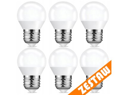SADA 6x LED žárovka E27 8W 700lm 4000K G45 koule - neutrální bílá