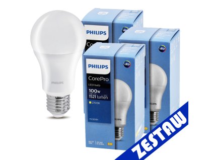 SADA 3x LED žárovka Philips E27 13W 1521lm 2700K EyeComfort CorePro