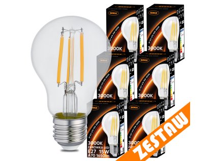 SADA 6x LED žárovka E27 15W 1650lm 3000K - teplá bílá