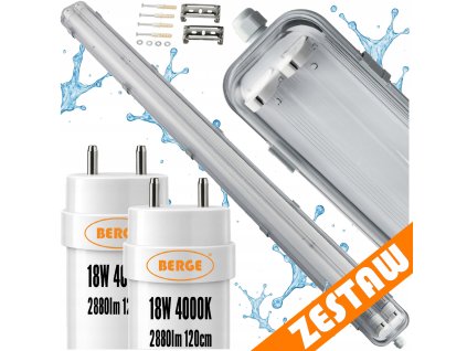 SADA Hermetické svítidlo s reflektorem 120cm 36W 5760lm 4000K + 2x LED trubice