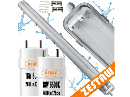 SADA Hermetické svítidlo s reflektorem 120cm 36W 5760lm 6500K + 2x LED trubice