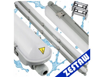 2x hermetická LED lampa Philips 22W 2400lm 4000K 120cm do garáže