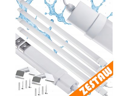SADA 4 LED lamp 120cm 36W 3000lm Hermetické svítidlo IP65 do garáže, dílny