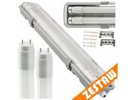3x Hermetické svítidlo + 6x LED trubice 120cm 4000K