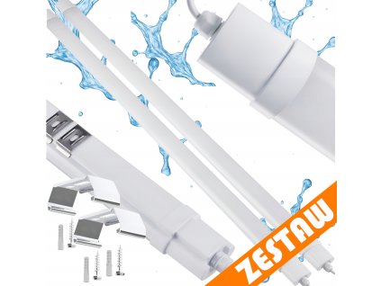 SADA 2 LED lamp 120cm 36W 3000lm Hermetické svítidlo IP65 do garáže, dílny