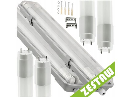 SADA 2x Hermetické svítidlo 120cm lampa + CW LED trubice