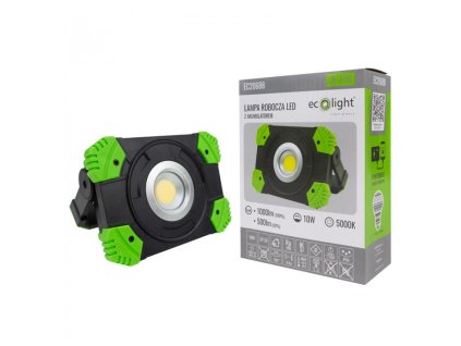 LED reflektor 10W 5000K přenosný - dobíjecí