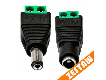 Sada konektorů DC 2,1 x 5,5 pro připojení LED pásků k napájení