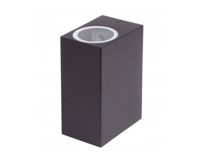 Zahradní nástěnná lampa, venkovní, 2x GU10, hliník, černá, IP44