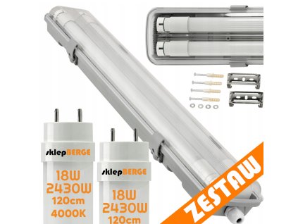 LED hermetické svítidlo 120 cm + 2x zářivkové trubice G13 PREMIUM 4860lm STRONG
