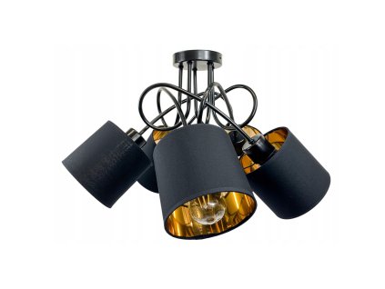 LOFT LED STROPNÍ ZÁVĚSNÁ LAMPA 5X ZLATÉ STÍNIDLO