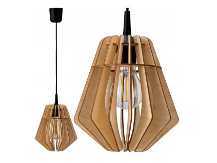 LED DŘEVĚNÉ STROPNÍ ZÁVĚSNÉ LUSTROVÉ SVÍTIDLO Nastavitelné Vysoce Kvalitní E27