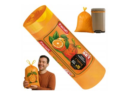 Voňavé pytle na odpadky se stahovací šňůrkou 60 l, sada 15 kusů