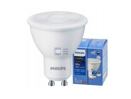 54286 led zarovka gu10 4 8w 360lm corepro cct