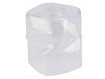 Skleněné stínidlo pro stropní lampu na stůl, rolované čtvercové, průhledné