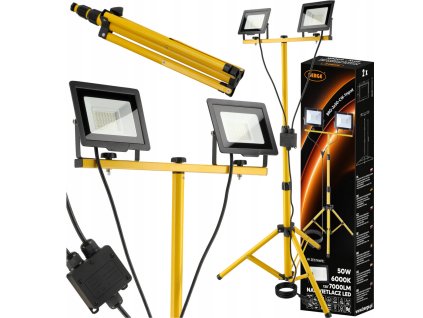 Sada 2x50W LED reflektorů se stojanem - studená barva