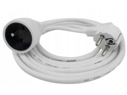 Prodlužovací síťový kabel s uzemněním, 1 zásuvka, 3M, bílý - 2500W