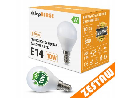 SADA 10x LED žárovka E14 8W 700lm G45 - neutrální bílá