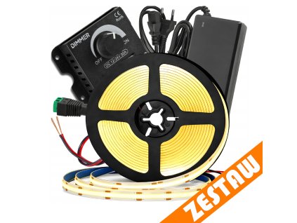 Sada neonové COB LED pásky 12V 5m 4000K 60W - zdroj + ovladač