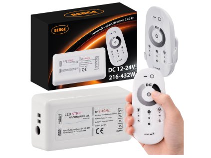 Stmívač LED pásků 12V 24V MONO dotykový dálkový ovladač 18A ovladač