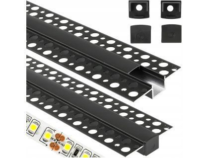 2m hliníkový profil pro sádrokartony - černý