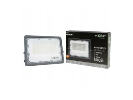 LED reflektor 50W 4000K 5000LM IP65 černý - neutrální bílá