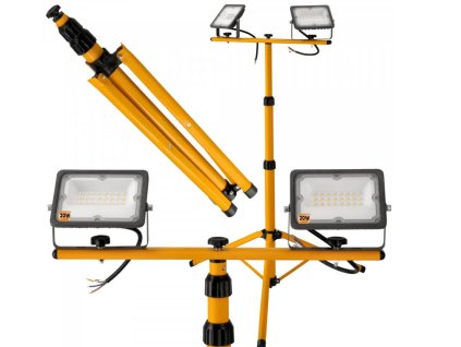 LED reflektor 2x20W + stojan 140cm - neutrální bílá