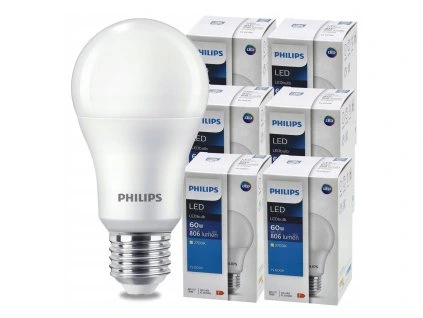 SADA 6 LED žárovek E27 8W 806lm PHILIPS teplá bílá 2700K A60