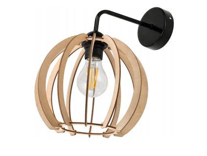 LED nástěnné svítidlo 1x E27 LOFT edison dřevěná koule