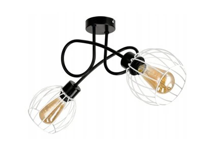 Stropní lampa LOFT s obloukem 2xe27 sphere bílá