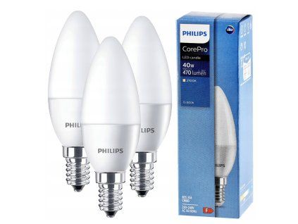 3x LED žárovka E14 5W 470lm 94lm/w 2700k
