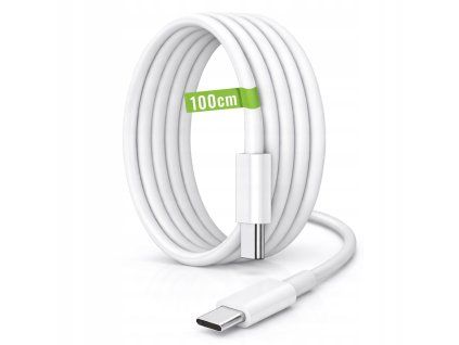 1m usb-c - usb-c 20W síťový kabel bílý pro nabíjení a přenos dat