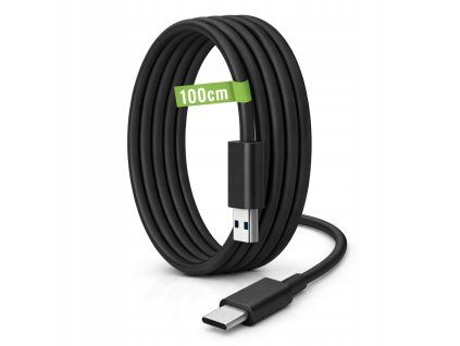55888 1m sitovy kabel usb a usb c 20w cerny pro nabijeni a prenos dat