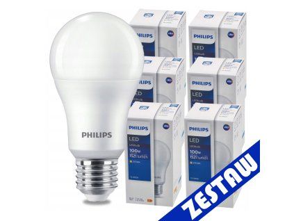 6x LED žárovka E27 13W PHILIPS 1521lm teplá bílá 2700k a60