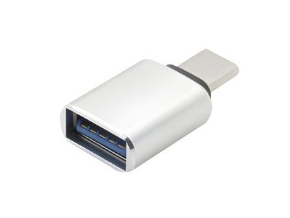 56901 1 usb c usb a stribrny mini adapter pro nabijecku notebooku stridavy proud