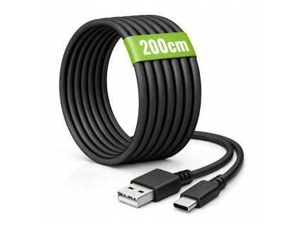 2m síťový kabel USB-A - USB-C 20W černý pro nabíjení a přenos dat