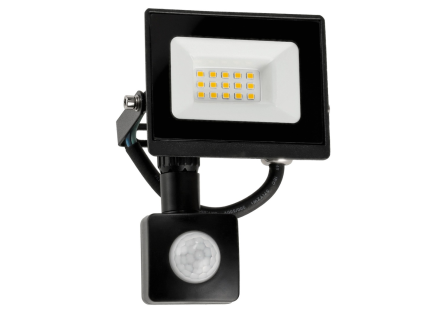 LED reflektor IP65 - 10W - 900lm s pohybovým a soumrakovým senzorem - studená bílá