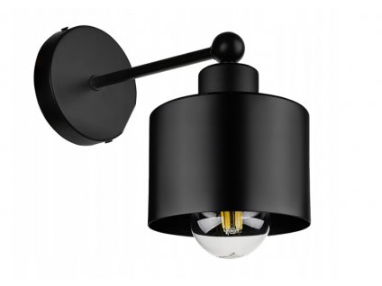 31884 nastenna lampa kinkiet kubek e27 cerny