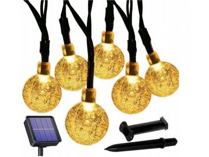 34692 led solarni retez 30x led zarovka koule 5m