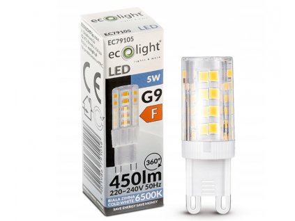 35250 led zarovka g9 5w studena bila