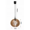 39624 zavesne svitidlo dense wooden ball 1x e27