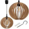 39624 zavesne svitidlo dense wooden ball 1x e27