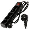 41110 1 prodluzovacka 5 zasuvek 1 5 m cerna s vypinacem