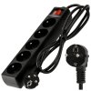 Prodlužovačka -5 zásuvek - 1,5 m - černá s vypínačem