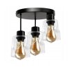 51751 sklenena stropni lampa led 3xe27 rolovana ctvercova pruhledna