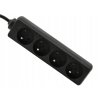 52498 2 prodluzovaci kabel 10 m s uzemnenim 4 zasuvky cerny 3 1 5 mm2 16a 3680w