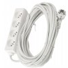 Prodlužovací kabel 10m s uzemněním 4 zásuvky - bílý 3*1,5 mm2 16A 3000W