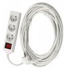 52537 prodluzovaci kabel 10m s uzemnenim 3 zasuvky bily 3 1 5 mm2 3680 w